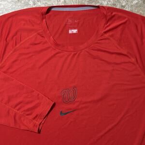 Nike MLB Shirt Mens 2XL Red Washington Nationals Baseball Team Issue NKXH